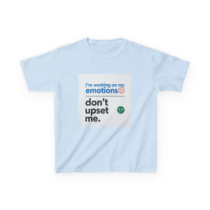 "I'm working on my emotions, don't upset me." - Kids Autism Awareness T-Shirt Printify