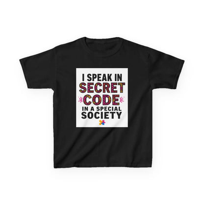 "I Speak in Secret Code" - Kids Autism Awareness T-Shirt Printify