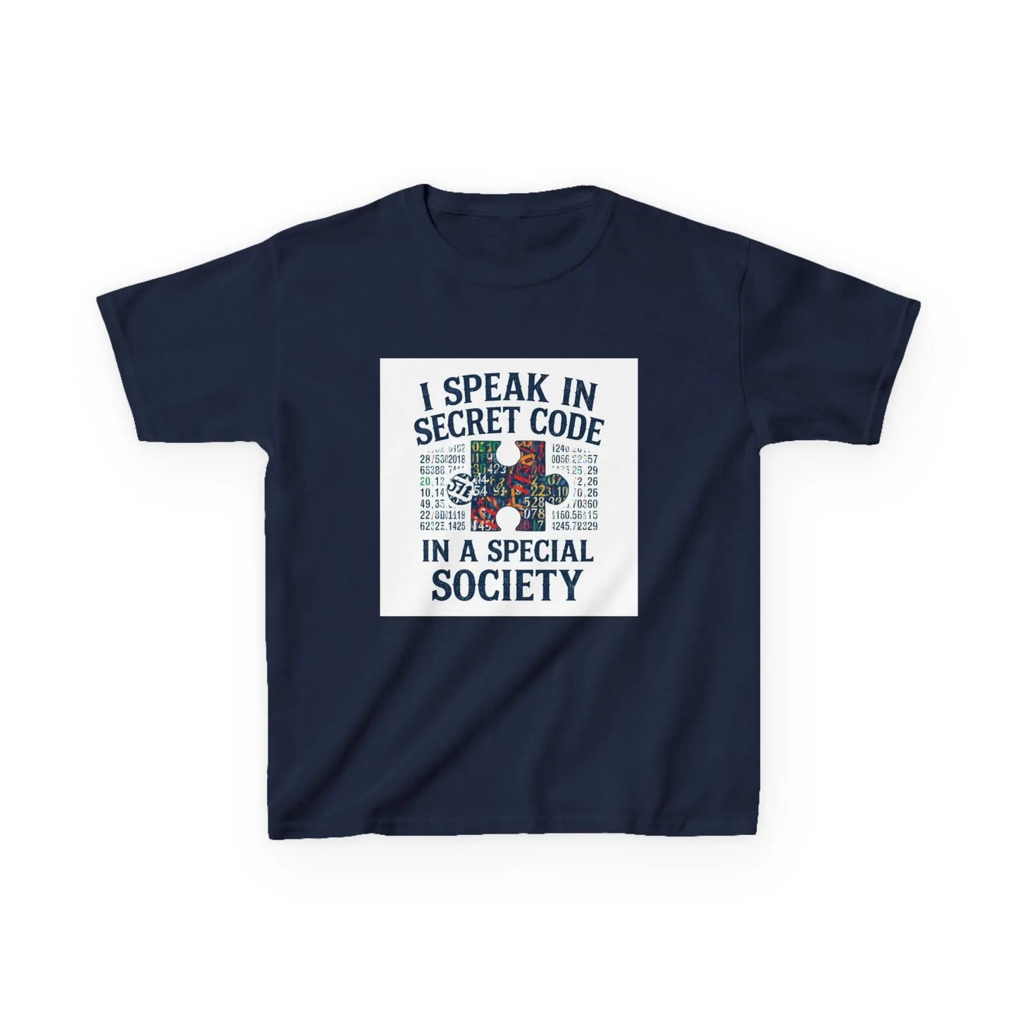 "I Speak in Secret Code in a Special Society" - Kids Autism Awareness T-Shirt Printify