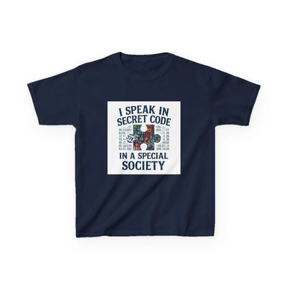 "I Speak in Secret Code in a Special Society" - Kids Autism Awareness T-Shirt Printify