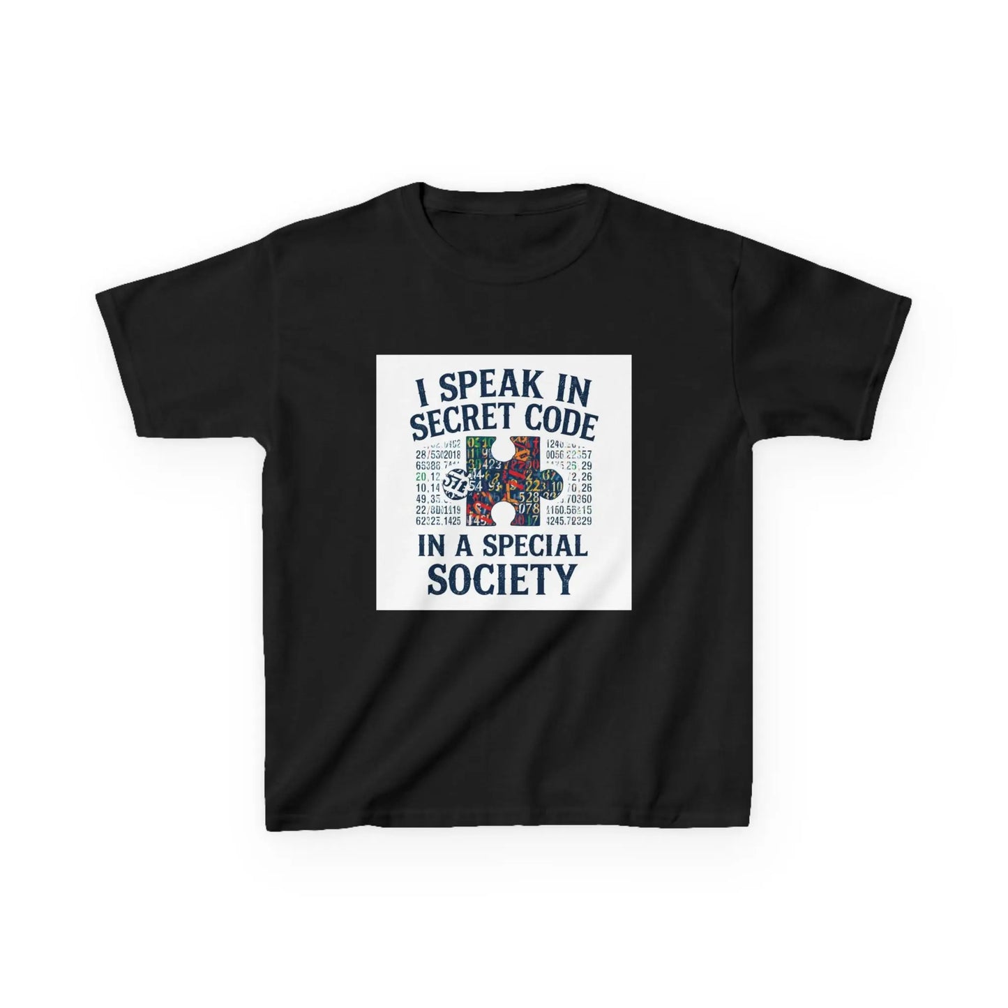 "I Speak in Secret Code in a Special Society" - Kids Autism Awareness T-Shirt Printify