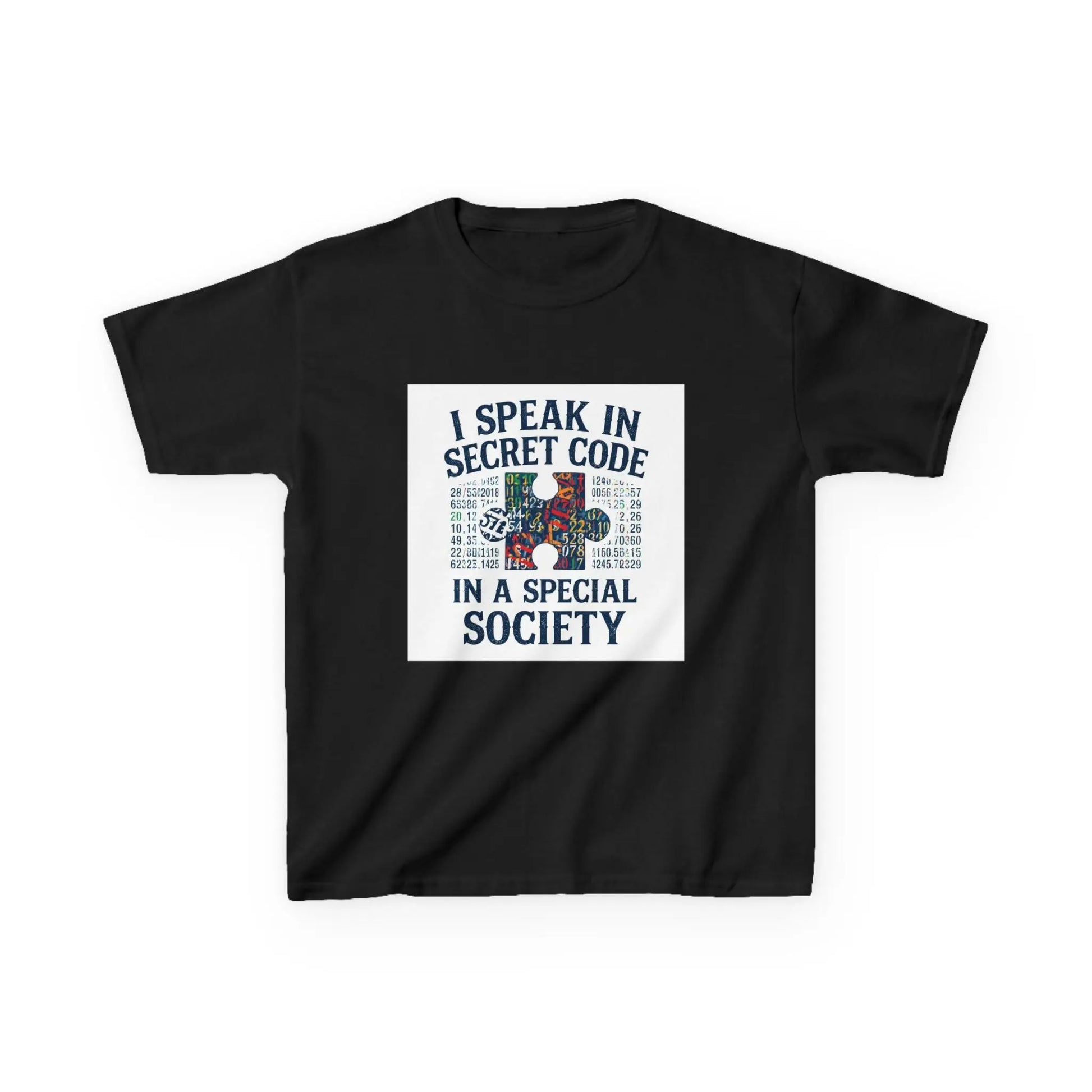"I Speak in Secret Code in a Special Society" - Kids Autism Awareness T-Shirt Printify