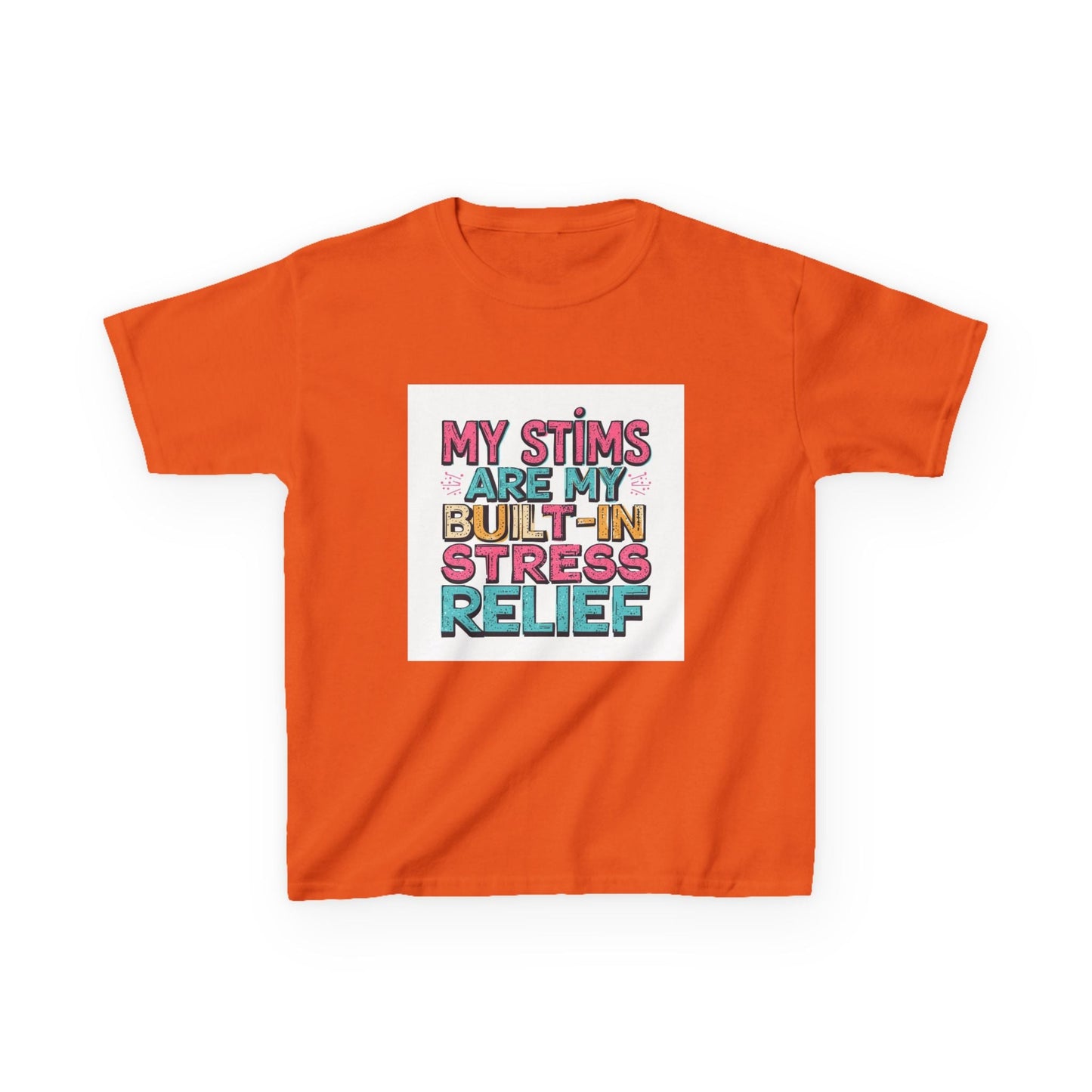"My Stims Are My Built‑In Stress Relief" - Kids Autism Awareness T-Shirt Printify