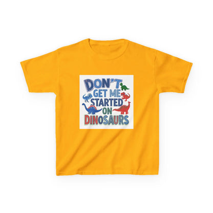 Kids Autism Awareness T-Shirt — "Don't Get Me Started on Dinosaurs" Colorful Dino Graphic Printify