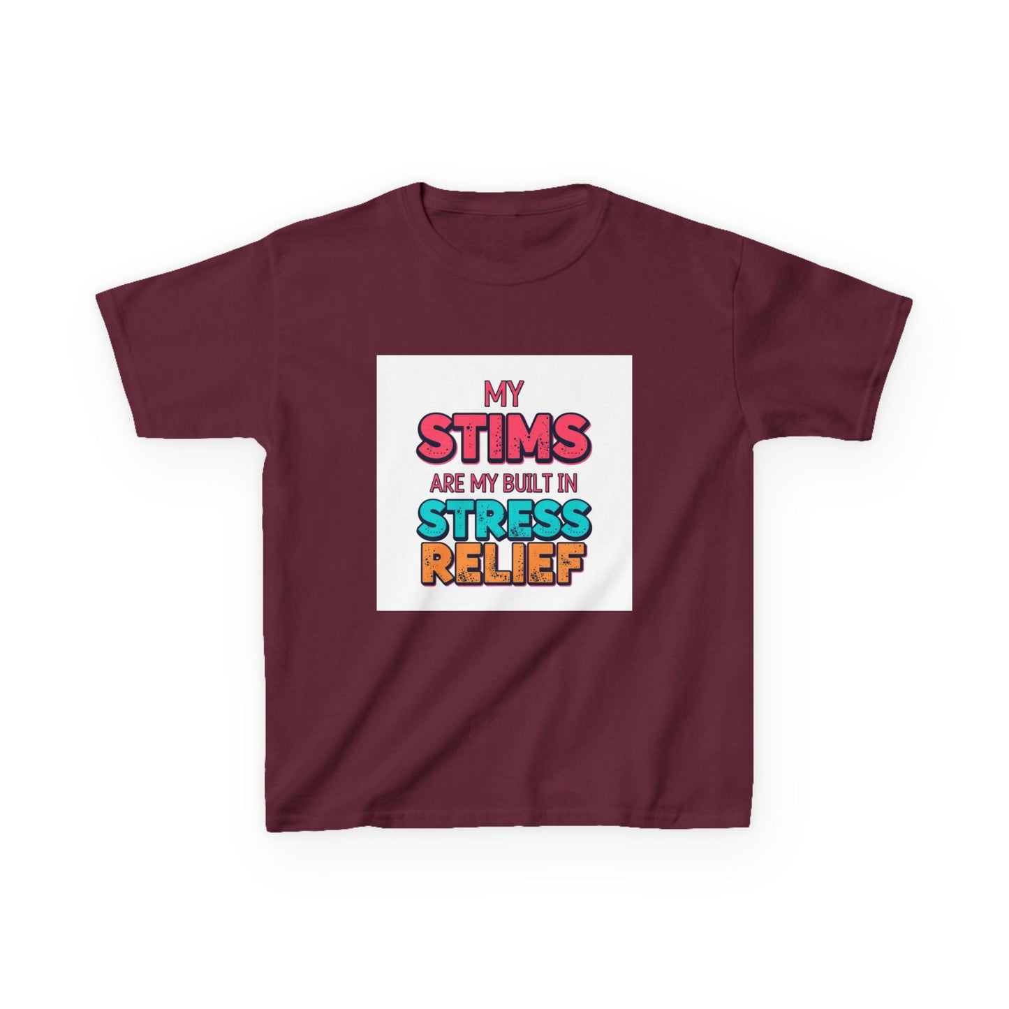 "My Stims Are My Built-In Stress Relief" - Kids Autism Awareness T-Shirt Printify