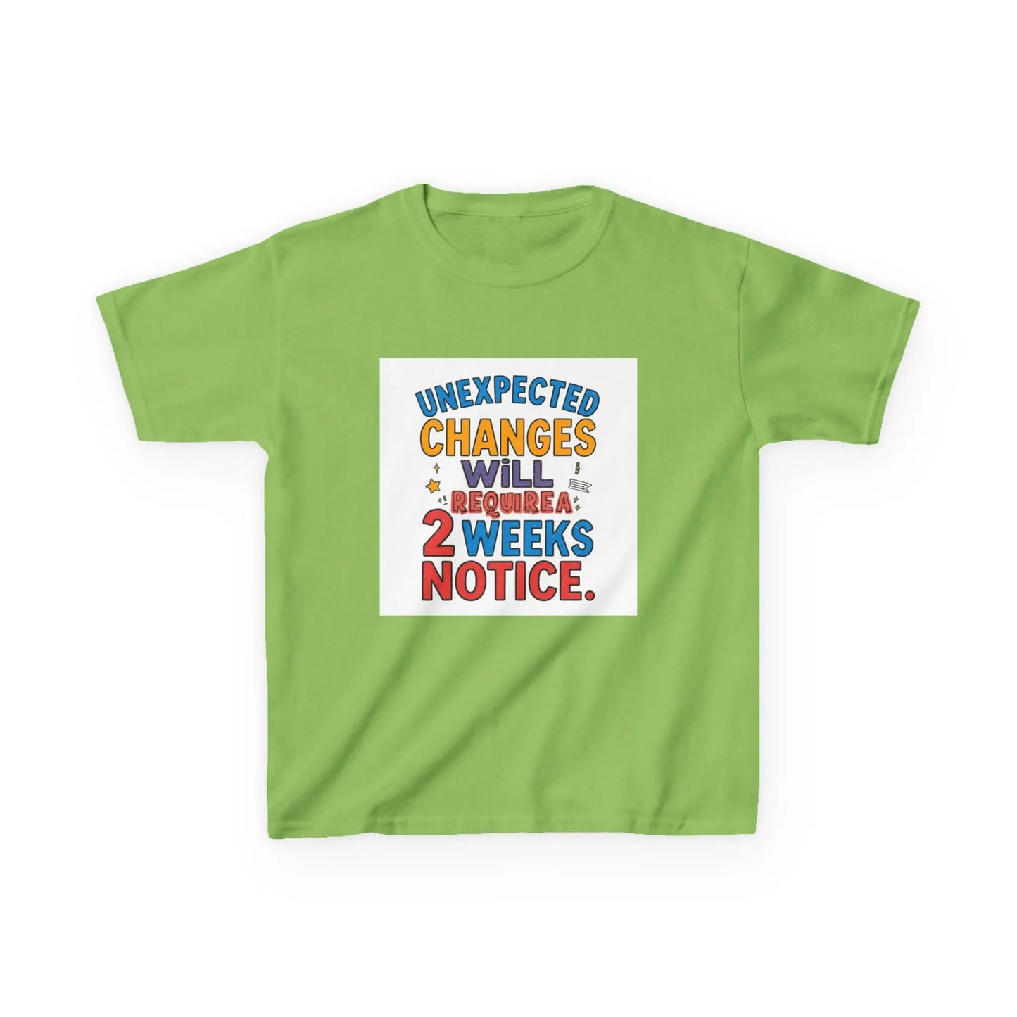 "Unexpected Changes Will Require 2 Weeks Notice" - Kids Autism Awareness T-Shirt Printify