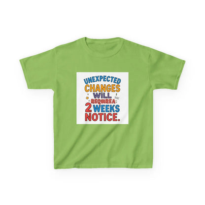 "Unexpected Changes Will Require 2 Weeks Notice" - Kids Autism Awareness T-Shirt Printify