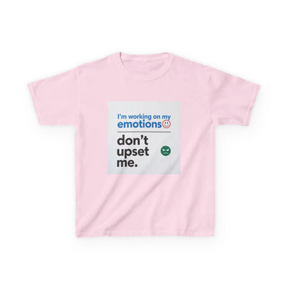 "I'm working on my emotions, don't upset me." - Kids Autism Awareness T-Shirt Printify
