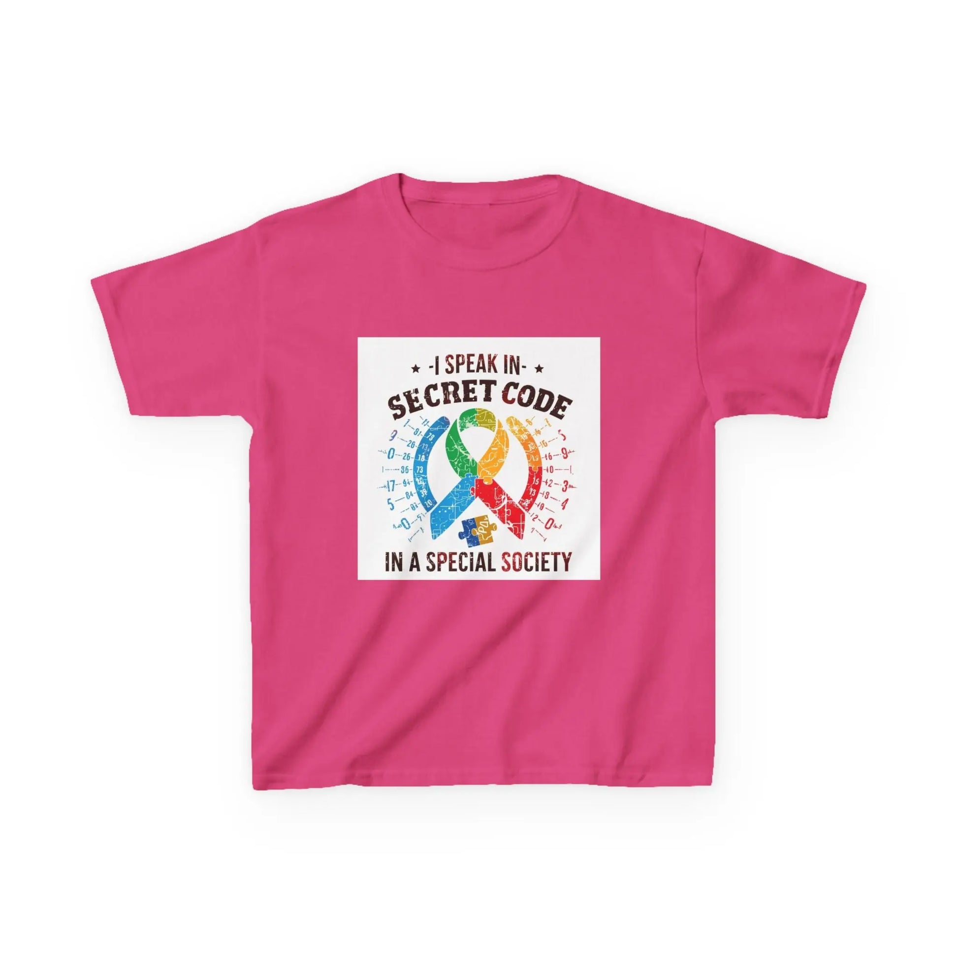 "I Speak in Secret Code in a Special Society" - Kids Autism Awareness T-Shirt Printify
