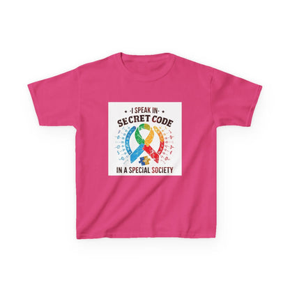 "I Speak in Secret Code in a Special Society" - Kids Autism Awareness T-Shirt Printify