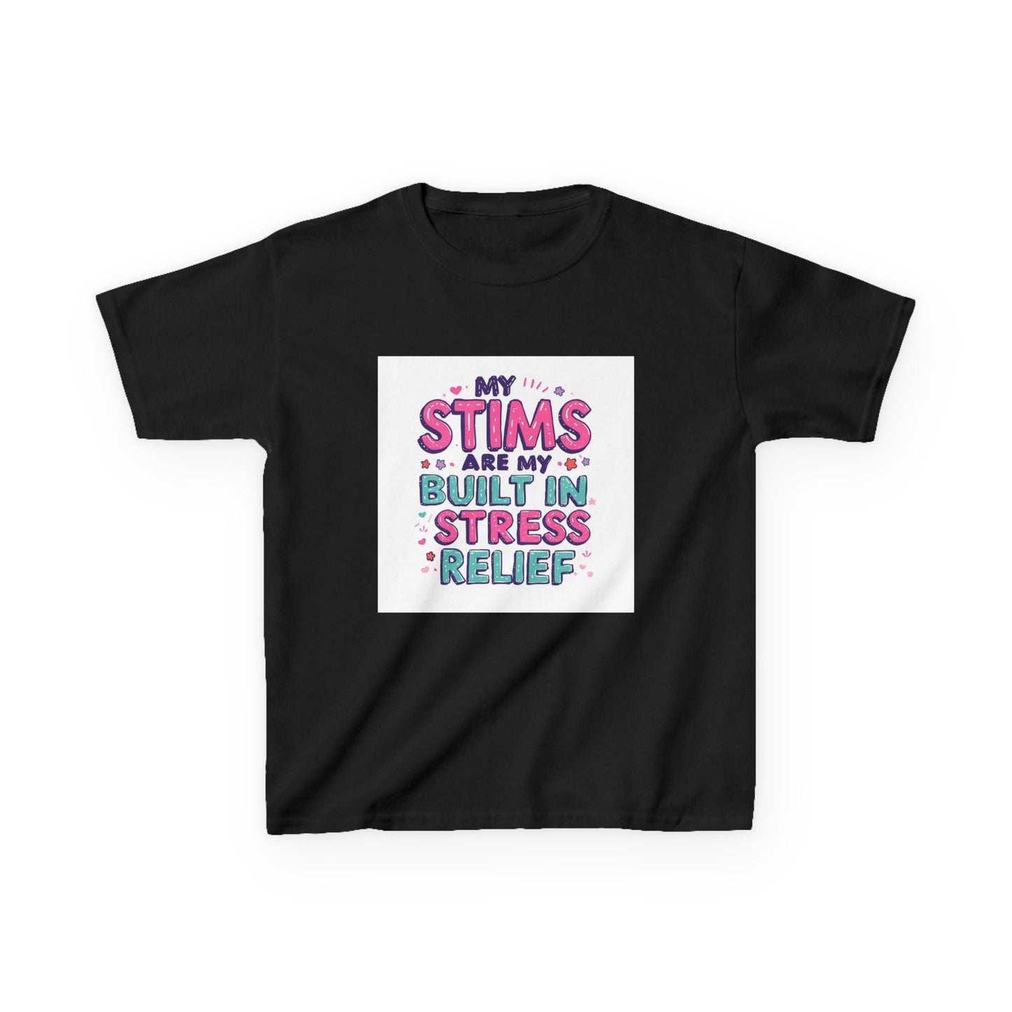"My Stims Are My Built-In Stress Relief" - Kids Autism Awareness T-Shirt Printify
