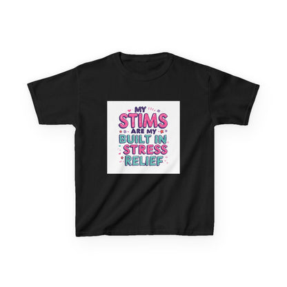 "My Stims Are My Built-In Stress Relief" - Kids Autism Awareness T-Shirt Printify