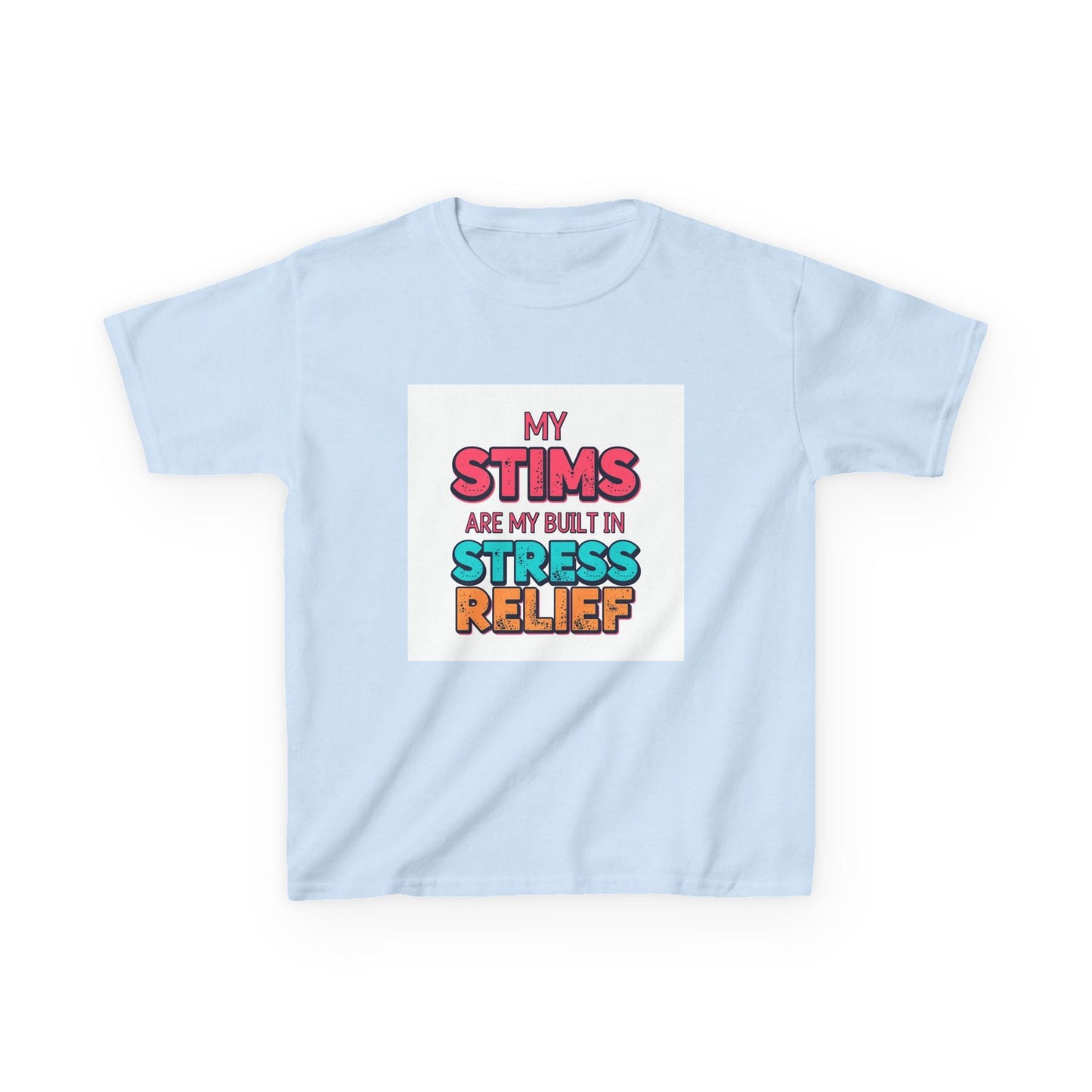 "My Stims Are My Built-In Stress Relief" - Kids Autism Awareness T-Shirt Printify