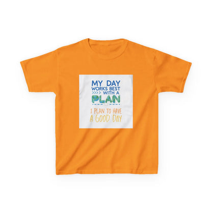 “My Day Works Best With a Plan” - Kids Autism Awareness T-Shirt Printify