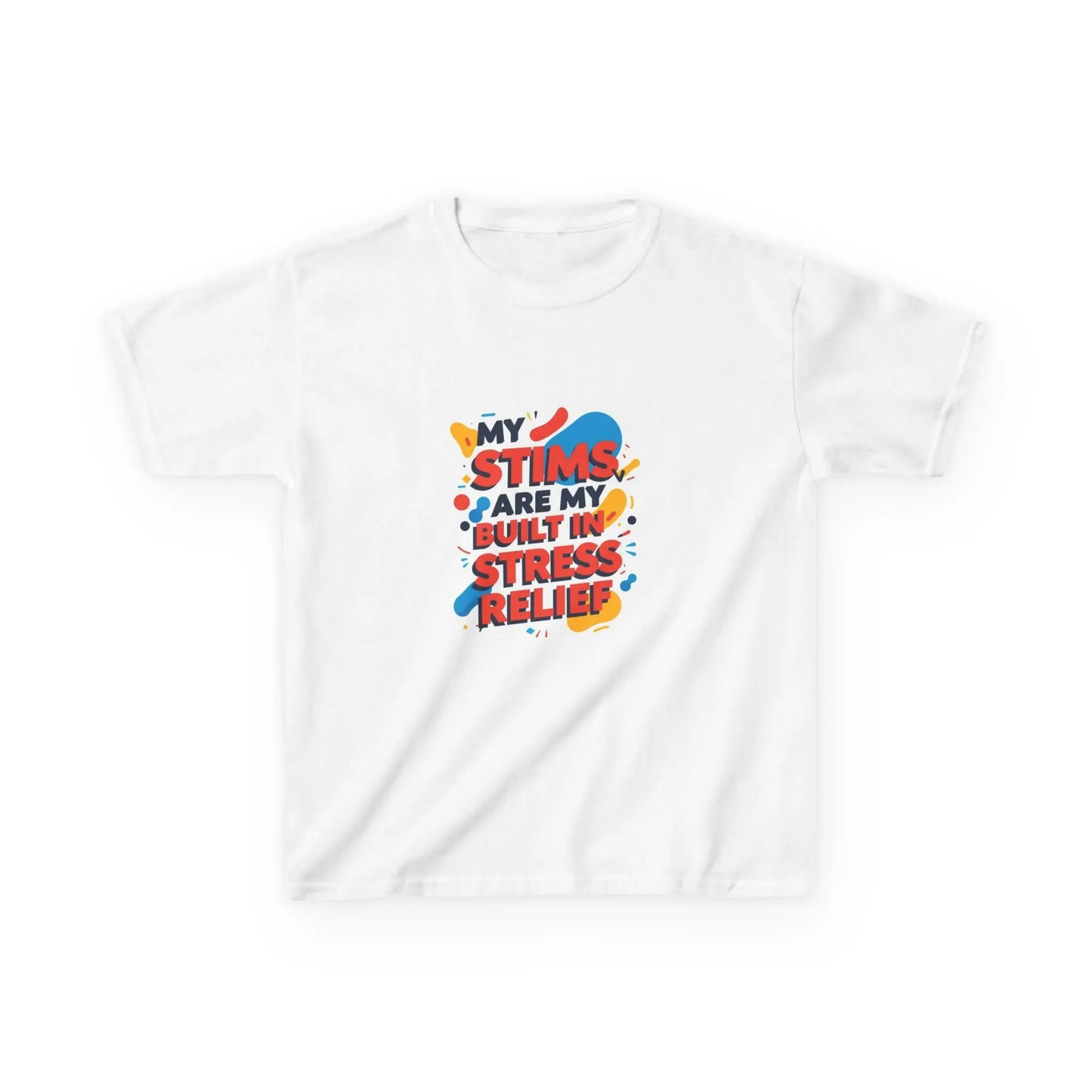 "My Stims Are My Built-in Stress Relief"- Kids Autism Awareness T-Shirt Printify