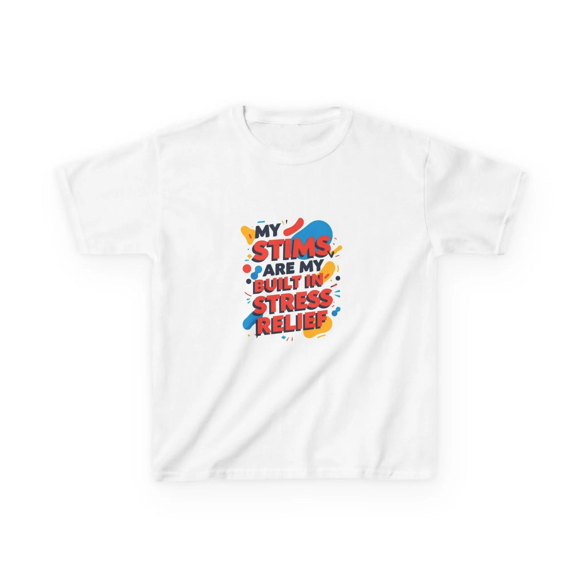 "My Stims Are My Built-in Stress Relief"- Kids Autism Awareness T-Shirt Printify