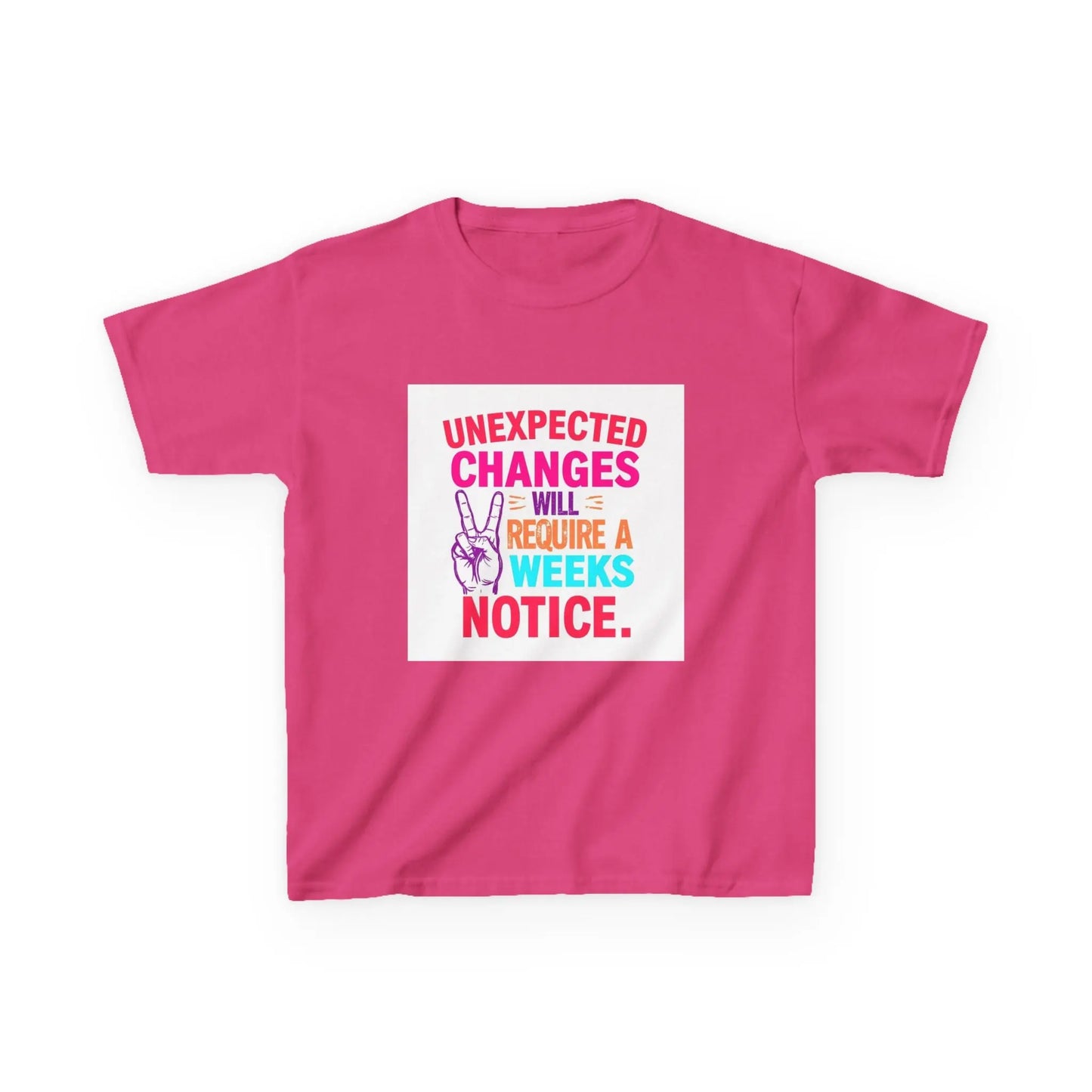 “Unexpected Changes Will Require A 2 Weeks Notice” - Kids Autism Awareness T-Shirt Printify