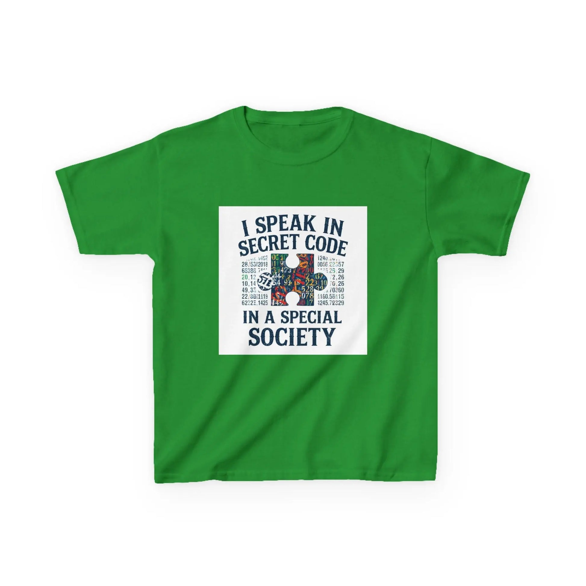 "I Speak in Secret Code in a Special Society" - Kids Autism Awareness T-Shirt Printify