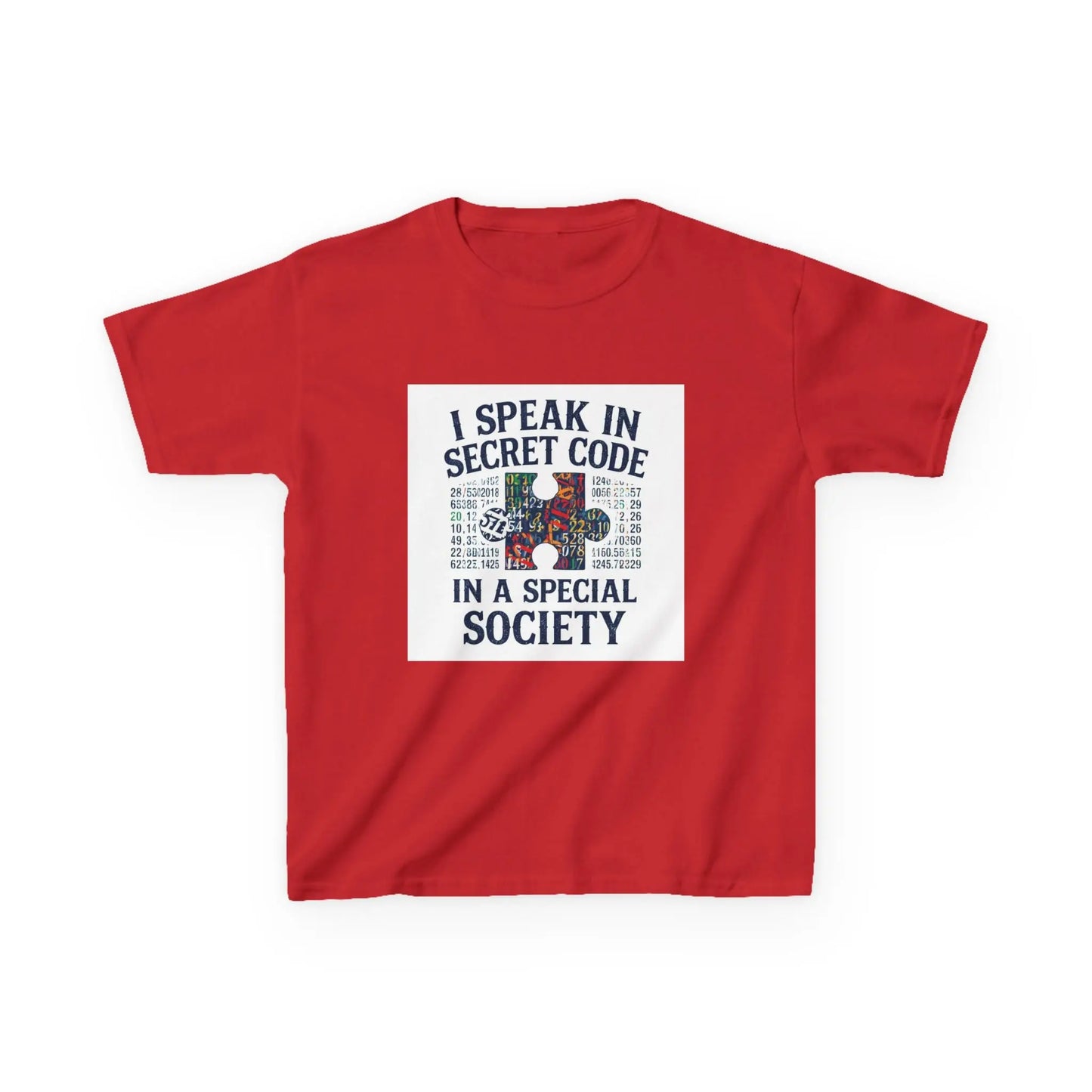 "I Speak in Secret Code in a Special Society" - Kids Autism Awareness T-Shirt Printify