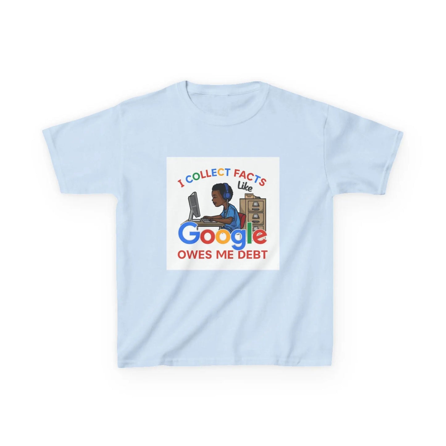 "I Collect Facts Like Google Owes Me Debt" - Kids Autism Awareness T-Shirt Printify