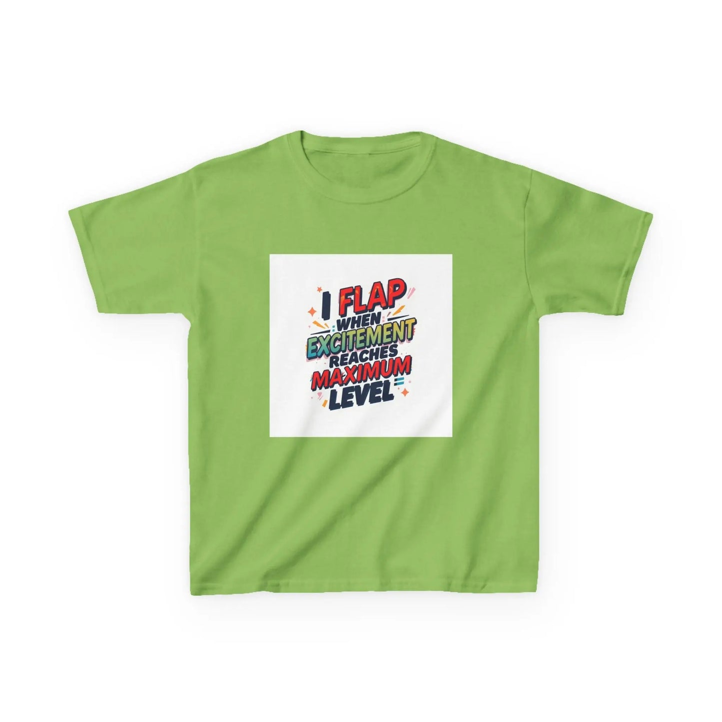 "I Flap When Excitement Reaches Maximum Level" - Kids Autism Awareness T-Shirt Printify