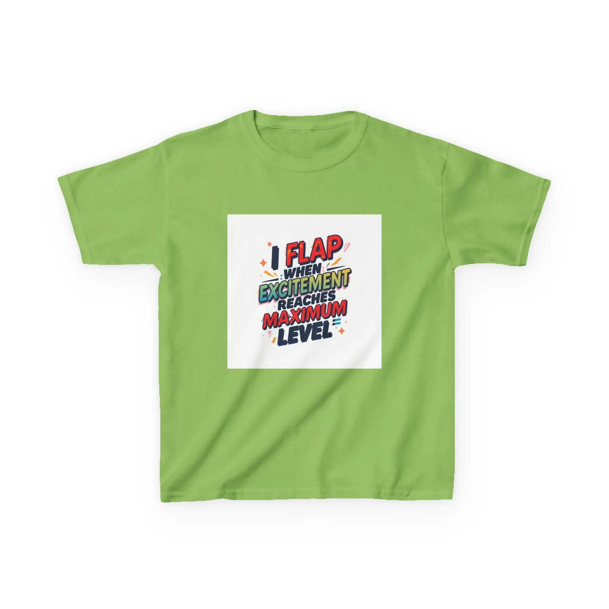 "I Flap When Excitement Reaches Maximum Level" - Kids Autism Awareness T-Shirt Printify