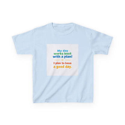 "My day works best with a plan! I plan to have a good day." - Kids Autism Awareness T-Shirt Printify