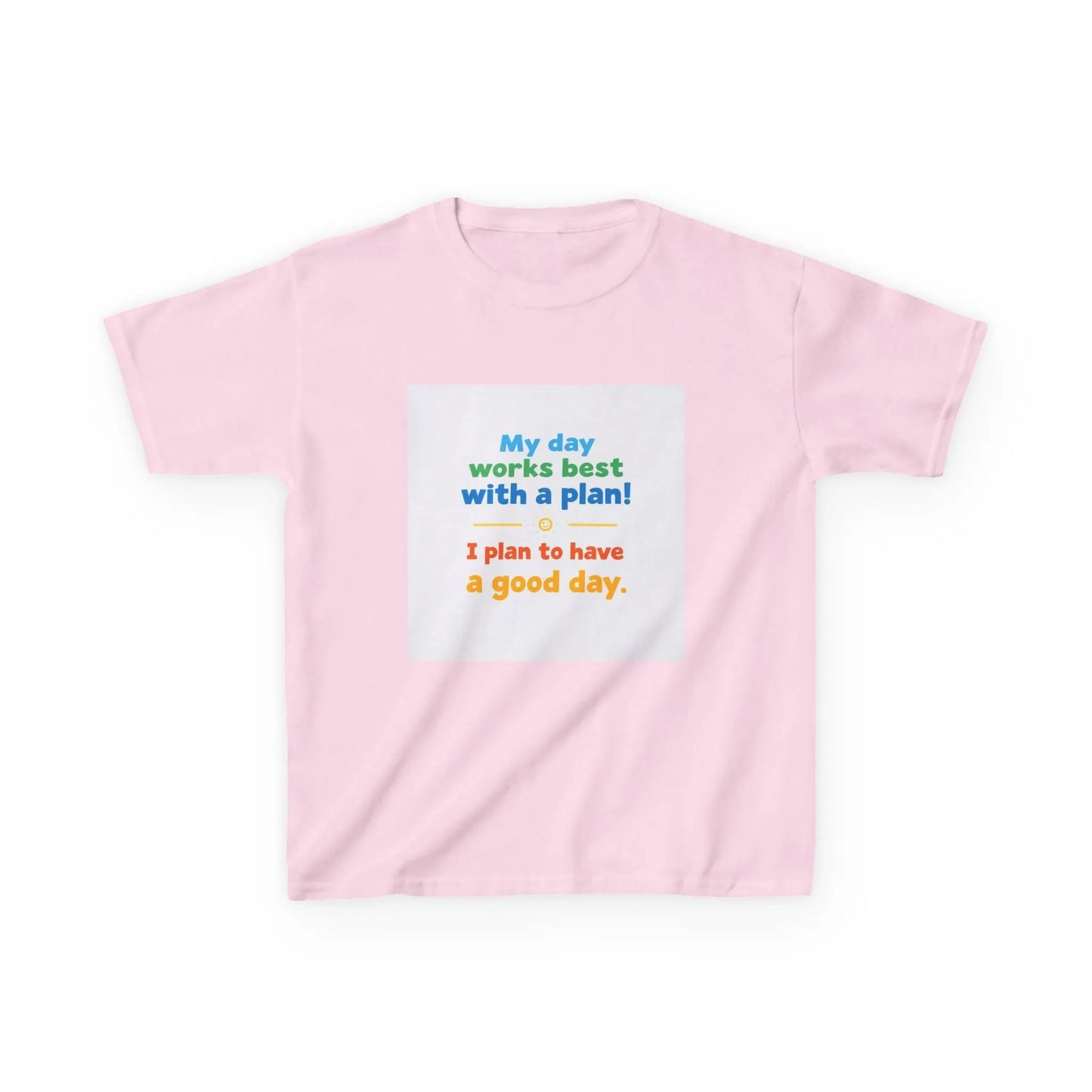 "My day works best with a plan! I plan to have a good day." - Kids Autism Awareness T-Shirt Printify