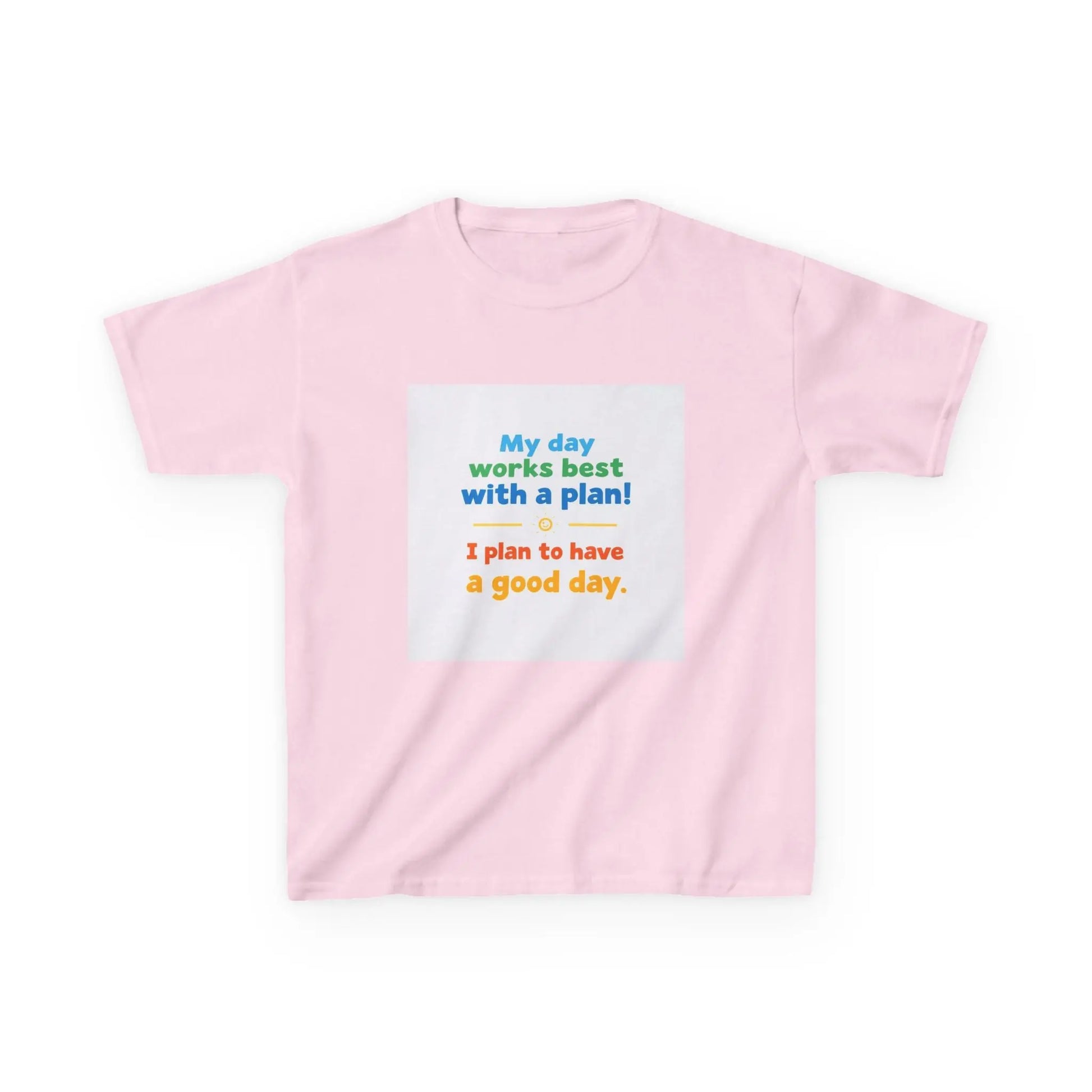 "My day works best with a plan! I plan to have a good day." - Kids Autism Awareness T-Shirt Printify
