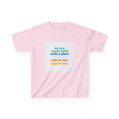 "My day works best with a plan! I plan to have a good day." - Kids Autism Awareness T-Shirt Printify