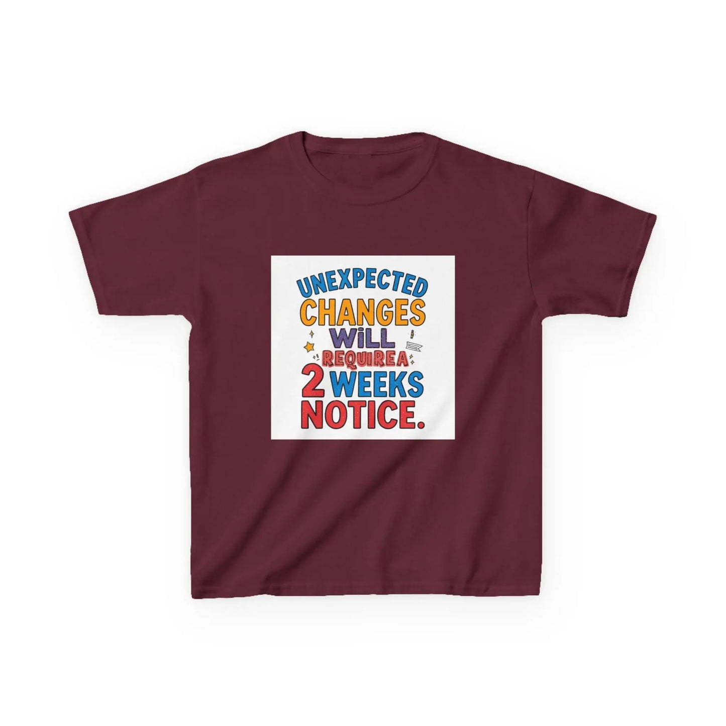 "Unexpected Changes Will Require 2 Weeks Notice" - Kids Autism Awareness T-Shirt Printify