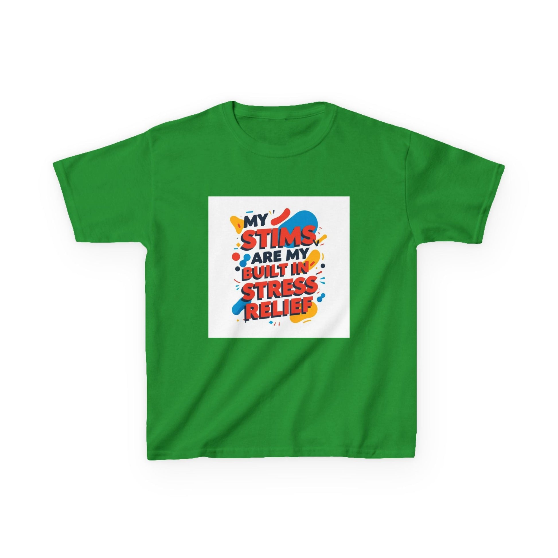 "My Stims Are My Built-in Stress Relief"- Kids Autism Awareness T-Shirt Printify