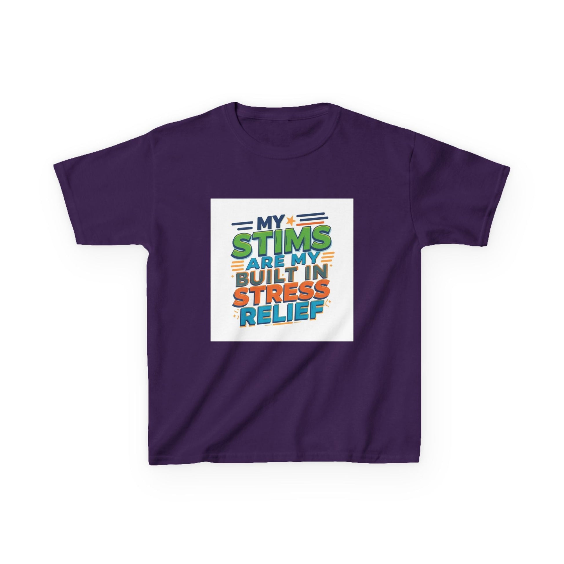 "My Stims Are My Built-In Stress Relief" - Kids Autism Awareness T-Shirt Printify