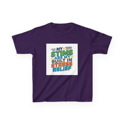 "My Stims Are My Built-In Stress Relief" - Kids Autism Awareness T-Shirt Printify