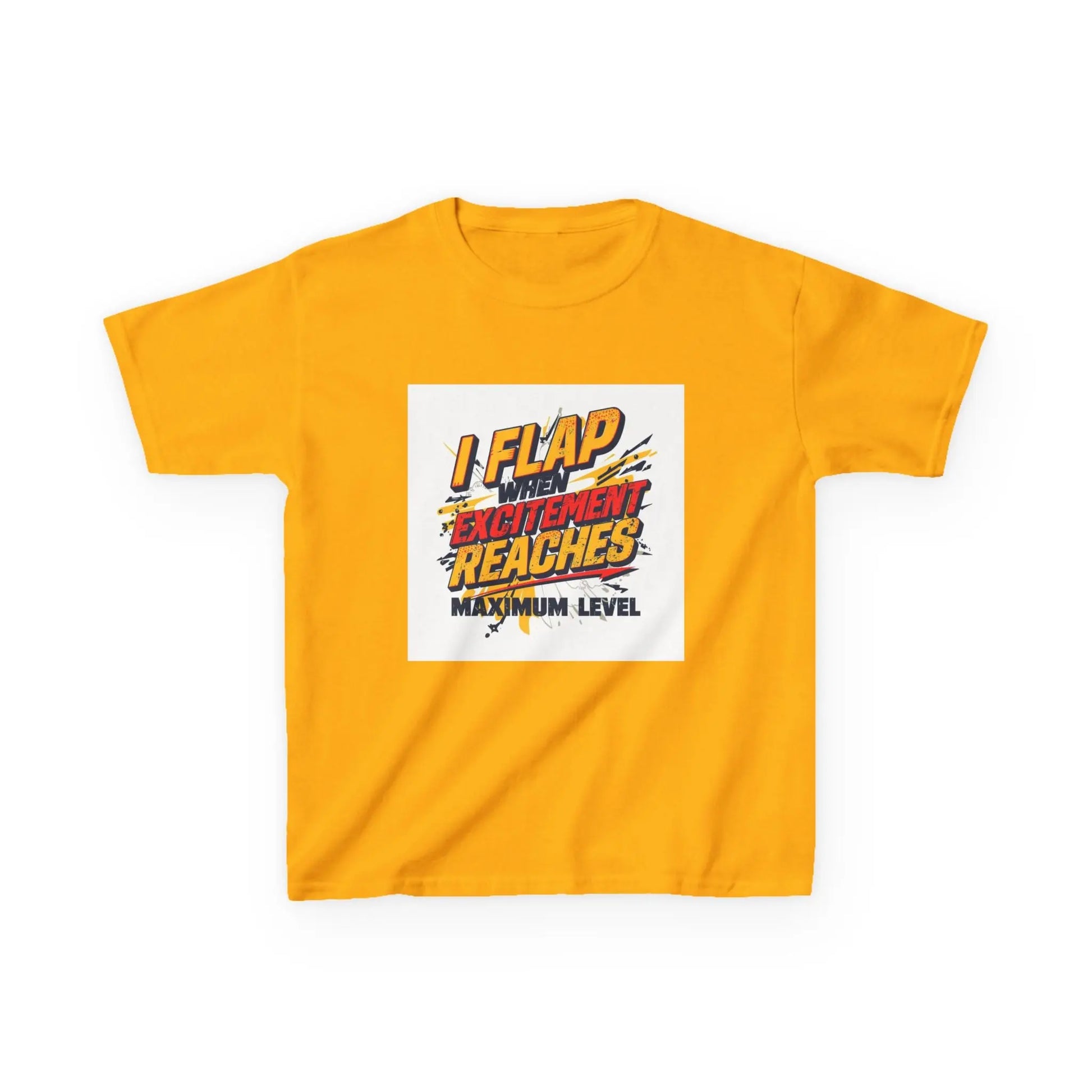 "I Flap Excitement Reaches Maximum Level" - Kids Autism Awareness T-Shirt Printify