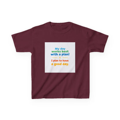 "My day works best with a plan! I plan to have a good day." - Kids Autism Awareness T-Shirt Printify