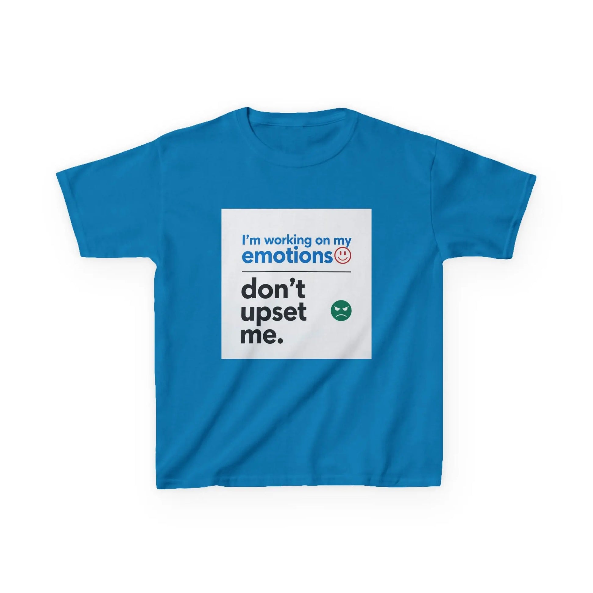 "I'm working on my emotions, don't upset me." - Kids Autism Awareness T-Shirt Printify