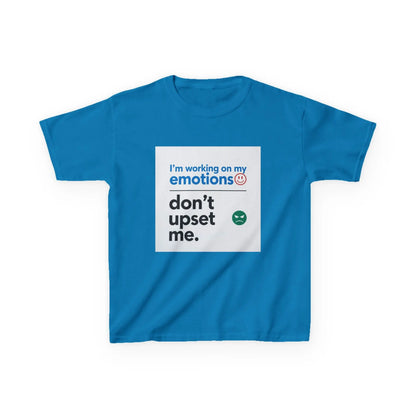 "I'm working on my emotions, don't upset me." - Kids Autism Awareness T-Shirt Printify