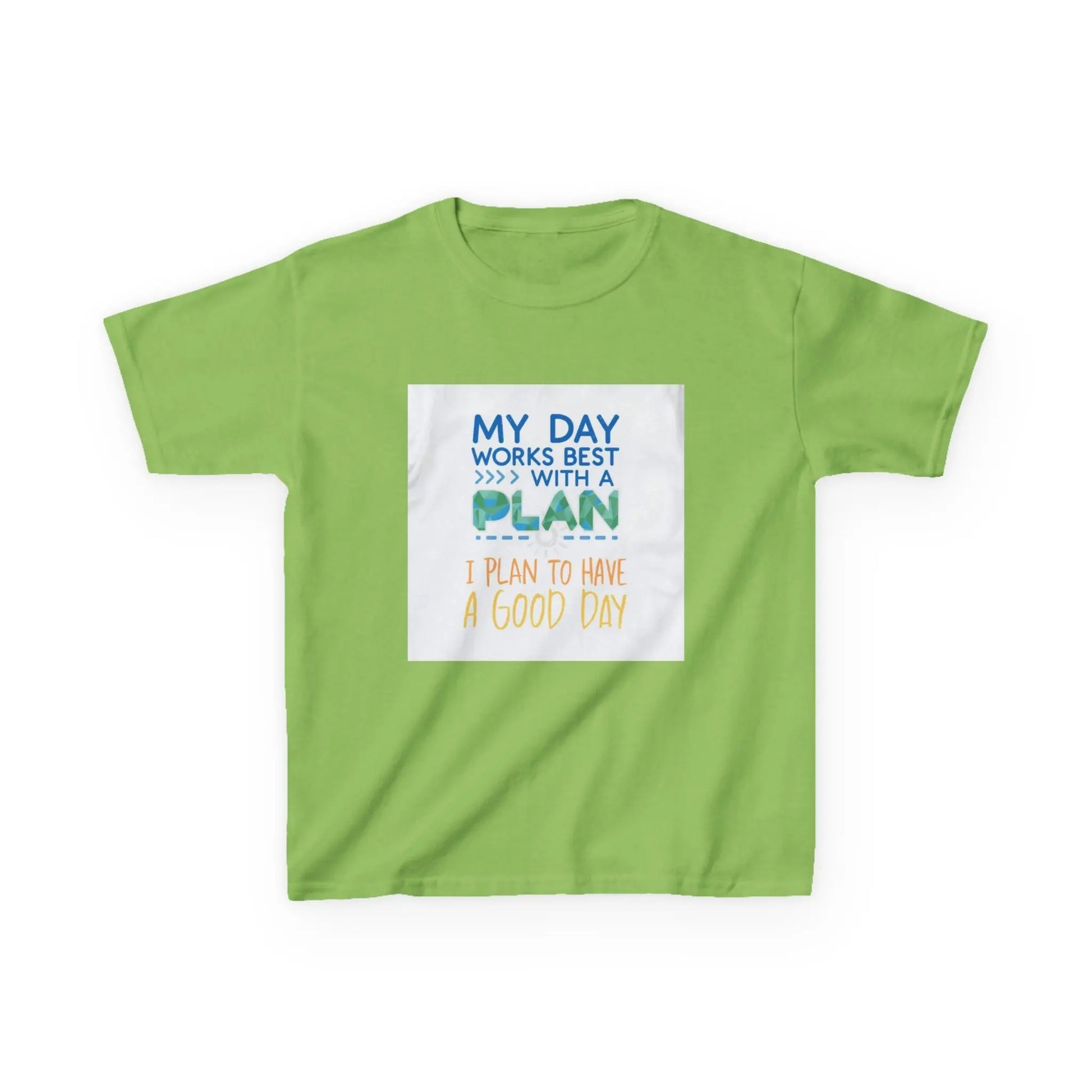 “My Day Works Best With a Plan” - Kids Autism Awareness T-Shirt Printify