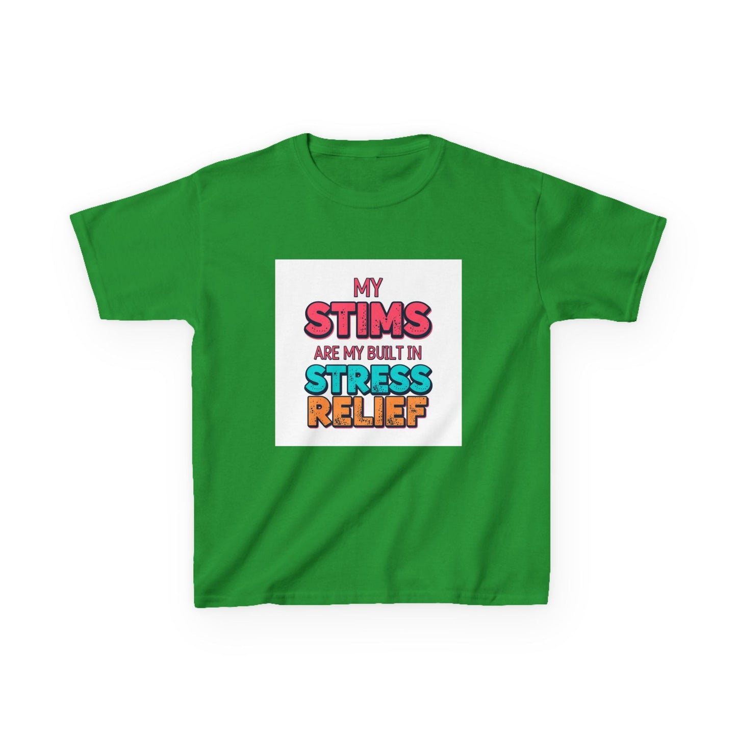 "My Stims Are My Built-In Stress Relief" - Kids Autism Awareness T-Shirt Printify