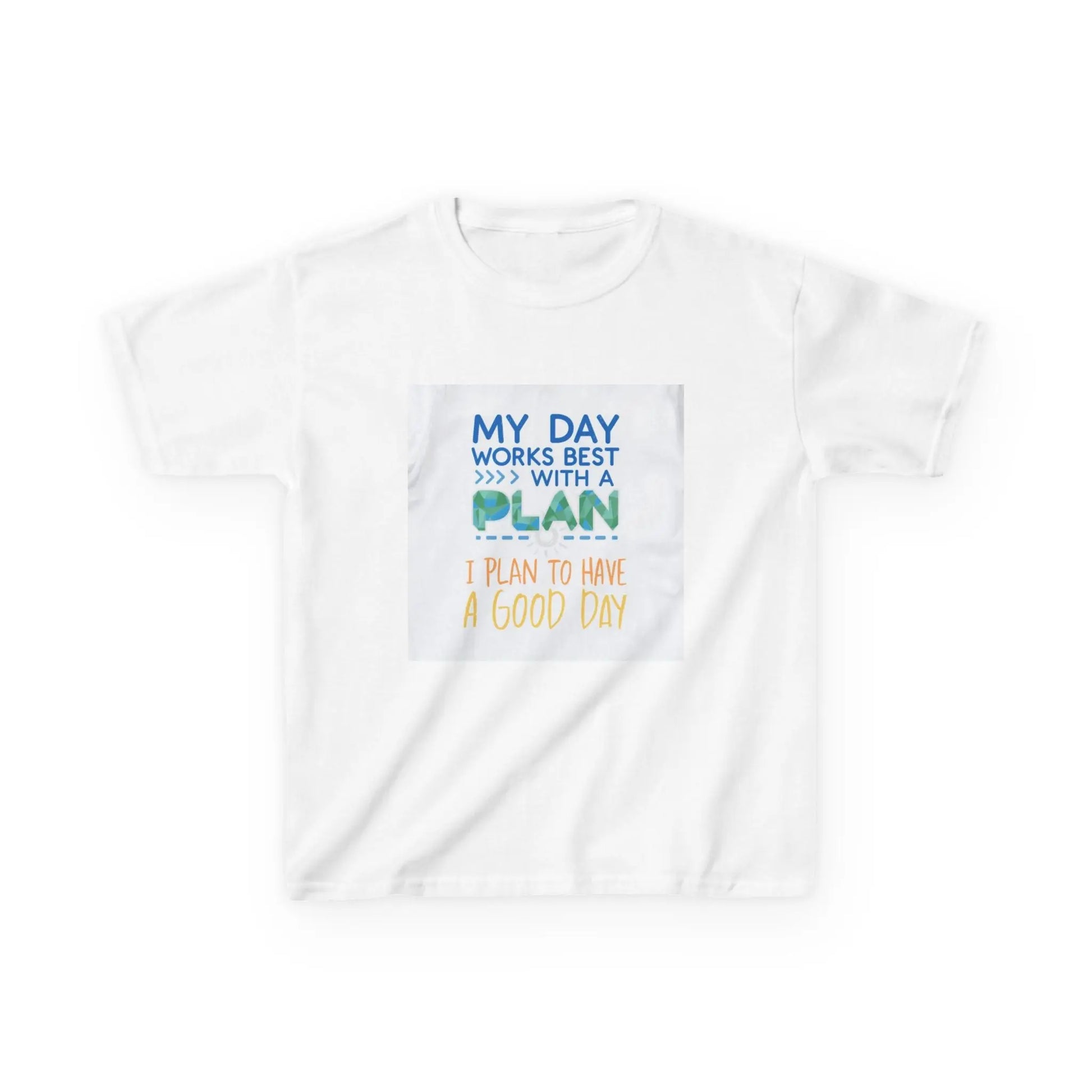 “My Day Works Best With a Plan” - Kids Autism Awareness T-Shirt Printify