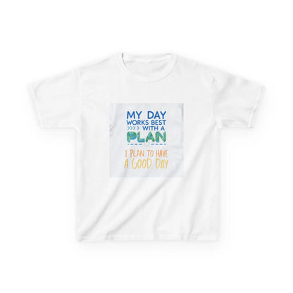 “My Day Works Best With a Plan” - Kids Autism Awareness T-Shirt Printify