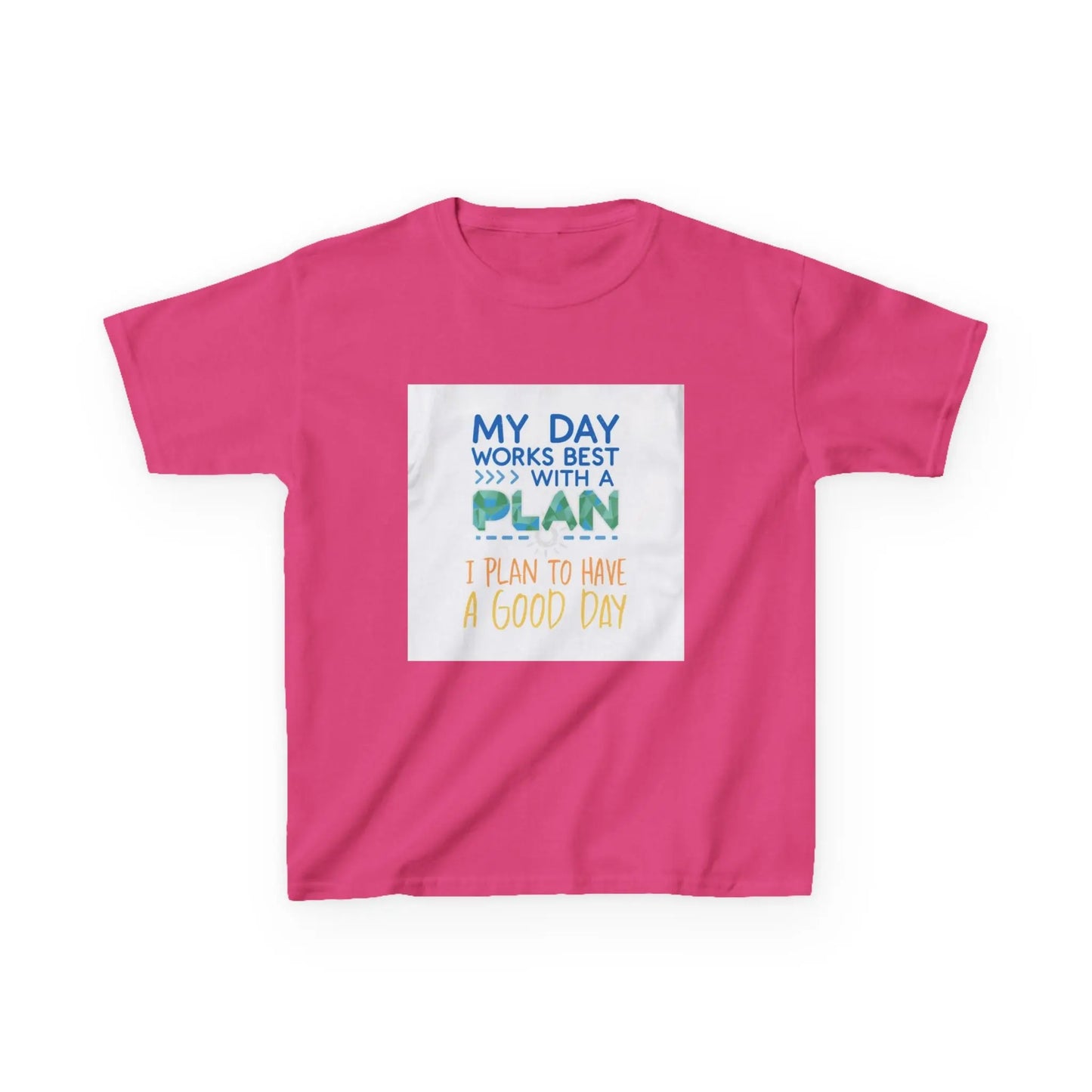 “My Day Works Best With a Plan” - Kids Autism Awareness T-Shirt Printify