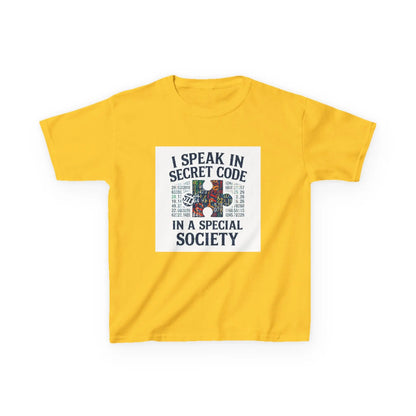 "I Speak in Secret Code in a Special Society" - Kids Autism Awareness T-Shirt Printify