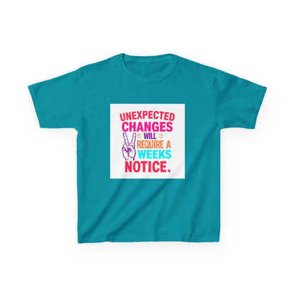 “Unexpected Changes Will Require A 2 Weeks Notice” - Kids Autism Awareness T-Shirt Printify
