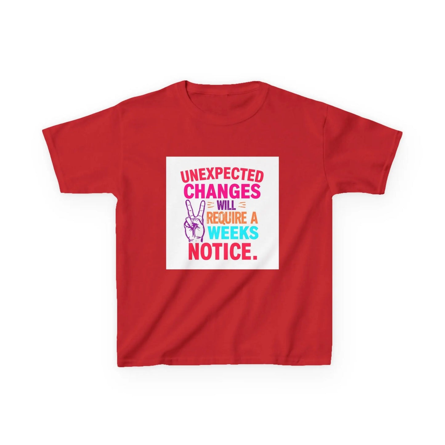 “Unexpected Changes Will Require A 2 Weeks Notice” - Kids Autism Awareness T-Shirt Printify