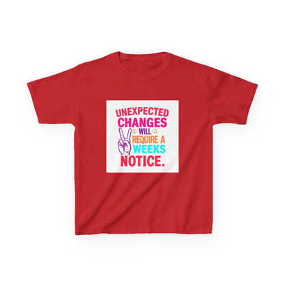 “Unexpected Changes Will Require A 2 Weeks Notice” - Kids Autism Awareness T-Shirt Printify