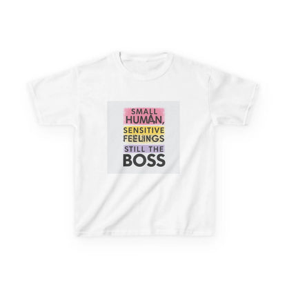 "Small Human, Sensitive Feelings, Still the Boss" - Kids Autism Awareness T-Shirt Printify