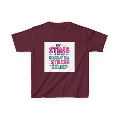 "My Stims Are My Built-In Stress Relief" - Kids Autism Awareness T-Shirt Printify