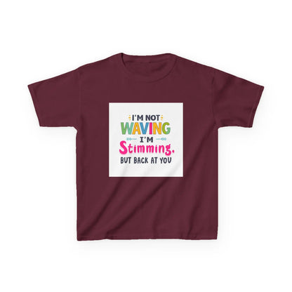 "I’m Not Waving I’m Stimming" - Kids Autism Awareness T-Shirt Printify